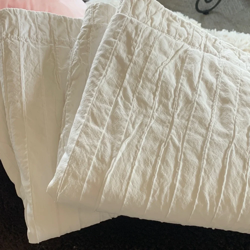 2 Crate and Barrel Penninsula King Shams 20x36 Pristine